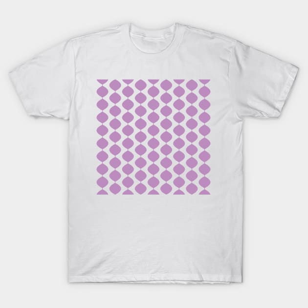 Mid Century Modern Retro 60s Waves Pattern  (Violet Magenta Pastel) T-Shirt by Makanahele